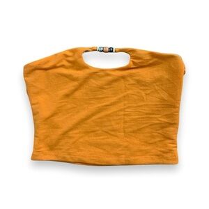 White Fox Beaded Keyhole Tube Top